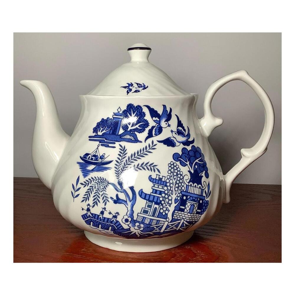 Vintage Hitkari Bone China Teapot, French Country Farm House, Country Decor